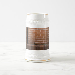 Chope À Bière Mur en briques rouges texturé