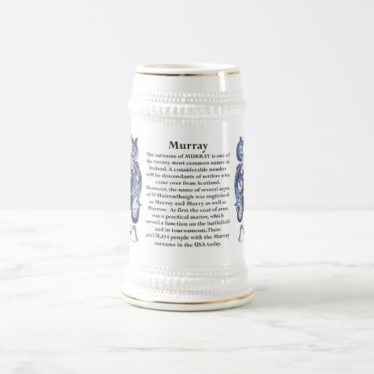 Chope À Bière Murray, l'origine, la signification et la crête (Centre)