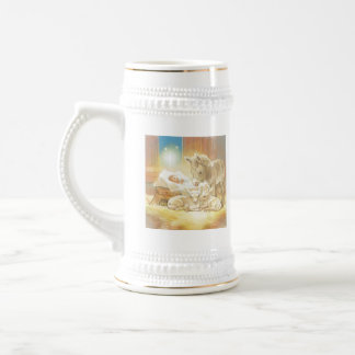 Chope À Bière Nativité de Jésus de bébé avec les agneaux et