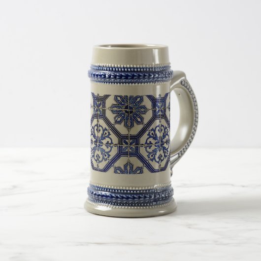 Chope À Bière “Navy Blue Mosaic” (Devant droit)