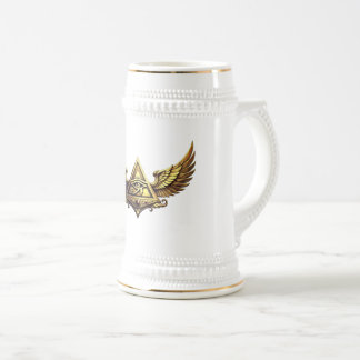 Chope À Bière NeoAnkh | Œil d'Horus en or 3D et Pyramide ailée