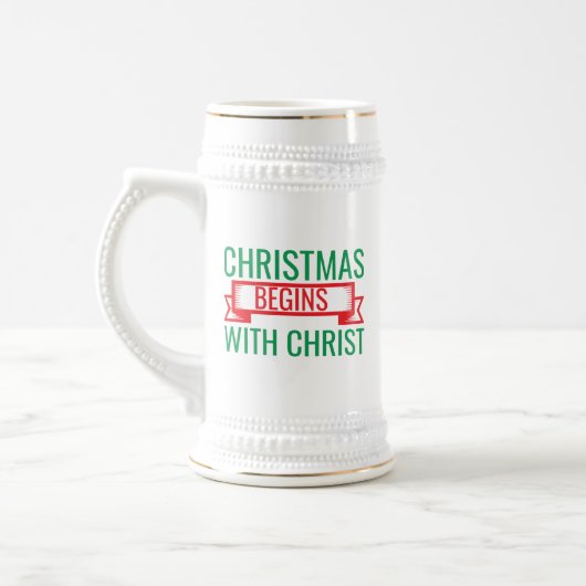 Chope À Bière noël commence avec christ-15523 (Gauche)