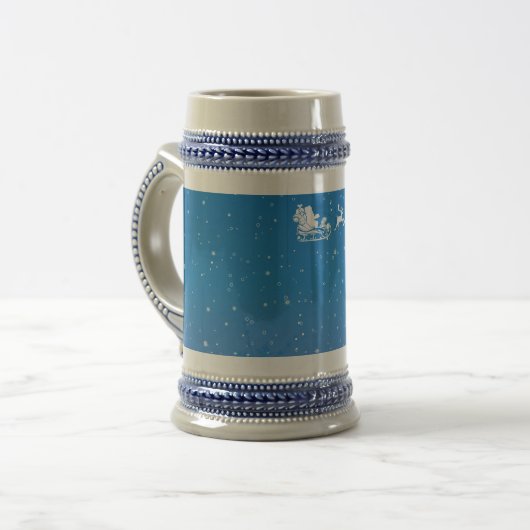 Chope À Bière Noël hiver gris/bleu 18 oz Stein (Devant gauche)