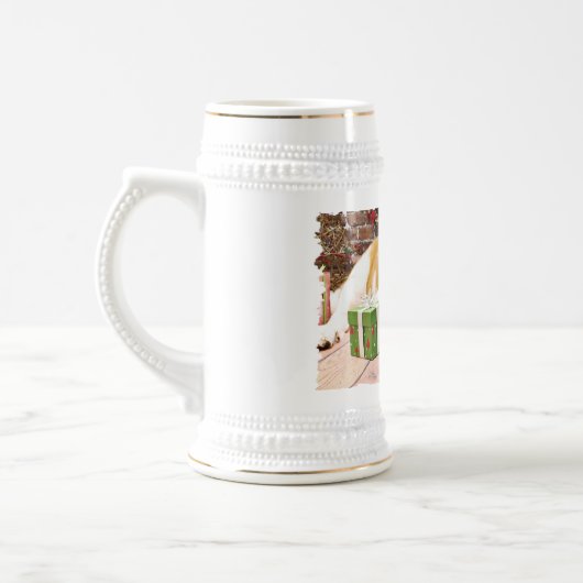 Chope À Bière Noël - St Bernard - bleu (Gauche)