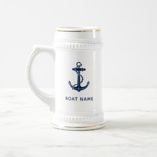 Chope À Bière Nom de bateau Croisière d'ancrage personnalisée