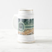 Chope À Bière Nom de famille élégant Monogramme Gemme Initiale (Devant gauche)
