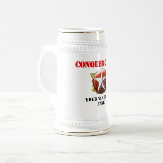 Chope À Bière Nom/rang faits sur commande (Devant gauche)