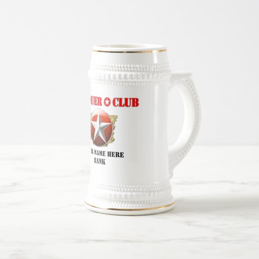 Chope À Bière Nom/rang faits sur commande (Devant droit)
