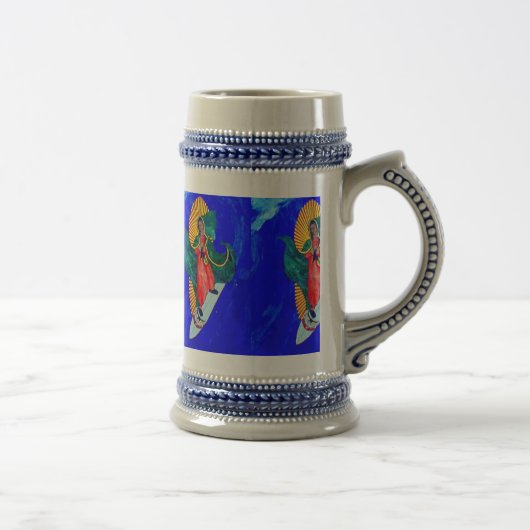 Chope À Bière nonnes de surf sur blue wave beer stein (Droite)