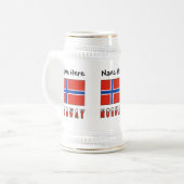 Chope À Bière Norway and Norwegian Flag Personalized (Devant gauche)