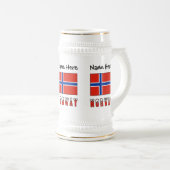 Chope À Bière Norway and Norwegian Flag Personalized (Devant droit)