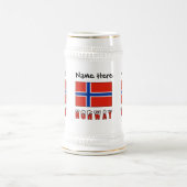 Chope À Bière Norway and Norwegian Flag Personalized (Centre)
