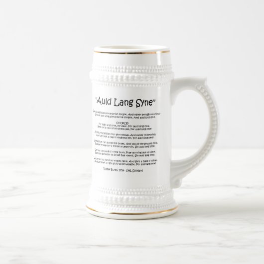 Chope À Bière Nouvelle année "vieux Lang Syne" Stein (Droite)