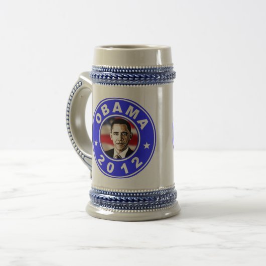 Chope À Bière Obama 2012 - Bleu (Devant gauche)