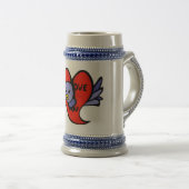 Chope À Bière Oiseau bleu de jour de Valentines Stein (Devant droit)