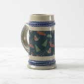Chope À Bière Oiseaux de Noël et coudes Bleus (Devant gauche)