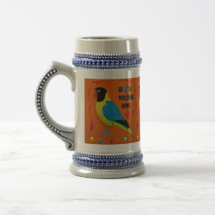 CHOPE À BIÈRE OISEAUX THÈME PARROT ART IMAGE COULEURS MIXTES