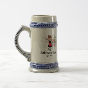 Chope À Bière Oktoberfest allemand, nom de famille personnalisé