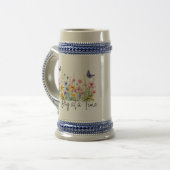 Chope À Bière One Day at a Time Inspirational Quote Wildflowers (Devant gauche)