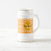 Chope À Bière Orange Owls Custom Monogramme (Devant droit)