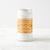 Chope À Bière Orange Owls Custom Monogramme (Centre)