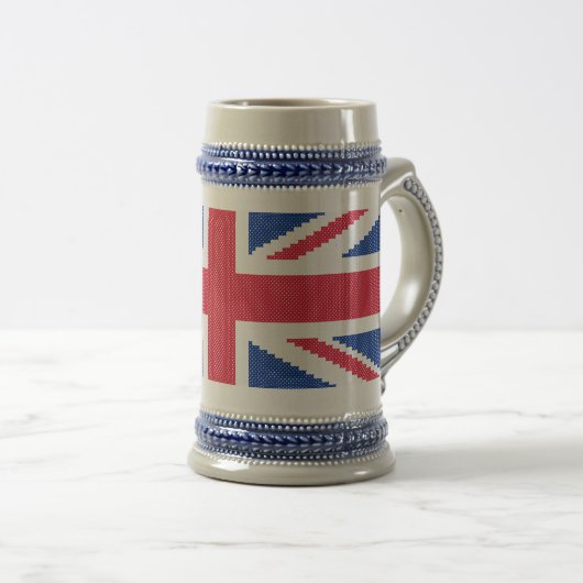 Chope À Bière Original cross-stitch design Union Jack (Devant droit)