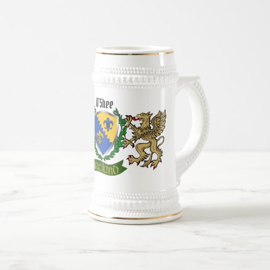 Chope À Bière O'Shee/Shea Irish Shield Beer Stein (Devant droit)