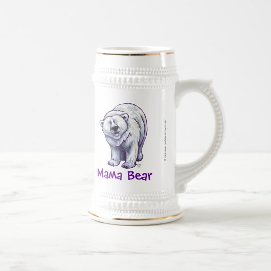 Chope À Bière Ours polaire mignon pour maman (Droite)