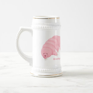 Chope À Bière Ourson d'eau rose mignon en cartoon