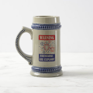 Chope À Bière Panneau d'avertissement de feux d'artifice