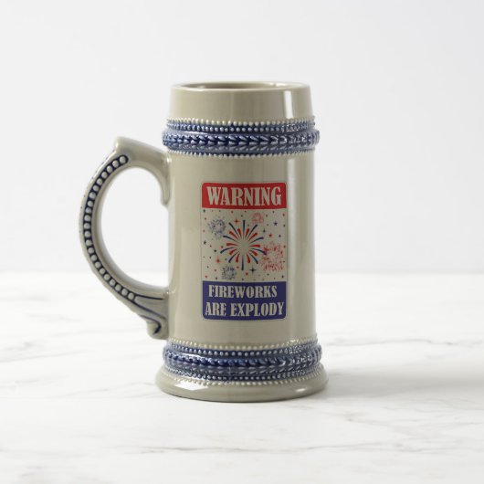 Chope À Bière Panneau d'avertissement de feux d'artifice (Gauche)