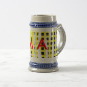 Chope À Bière Panneau de contrôle Jaune Noir ajouter nom nom mon (Devant droit)