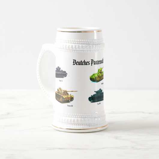 Chope À Bière Panzerwaffe German Tank Stein (Devant gauche)