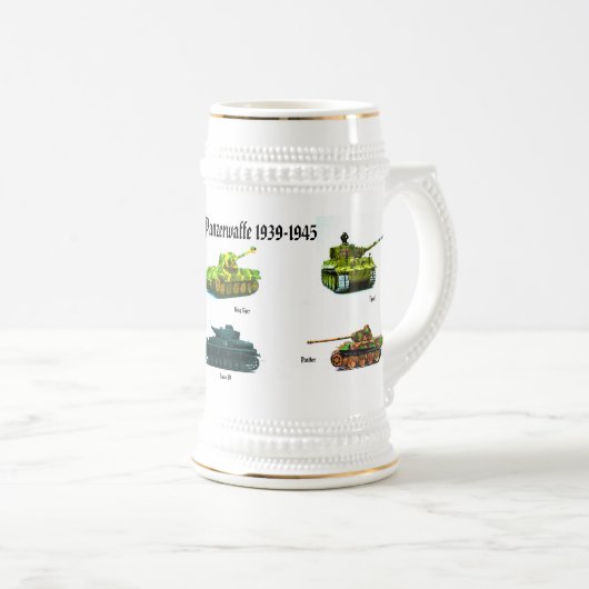 Chope À Bière Panzerwaffe German Tank Stein (Devant droit)