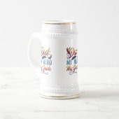 Chope À Bière Papa : Mon héros, mon guide - Stein 22 oz (Devant gauche)