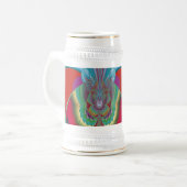 Chope À Bière Papillon de printemps, explosion de couleurs abstr (Devant gauche)