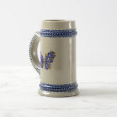 Chope À Bière Papillon Saphir Fleur (Devant gauche)