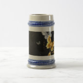 Chope À Bière Papillons blancs et dorés (Centre)