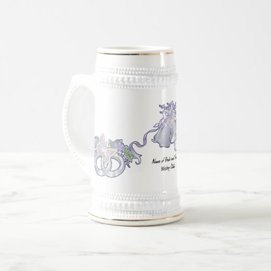 Chope À Bière Papillons et cloches Mariages (Devant gauche)