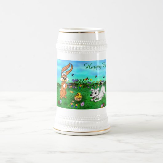 Chope À Bière Pâques - Chiot Capo Rabbit et Chick (Centre)
