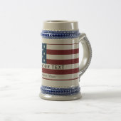 Chope À Bière Patriotic US Flag Custom Text Name (Devant droit)