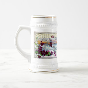 Chope À Bière Paysage D'Hiver ROMANTICA Avec Pansies