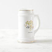 Chope À Bière Père de la mariée Cadeau / Nom/Or & Noir (Devant droit)