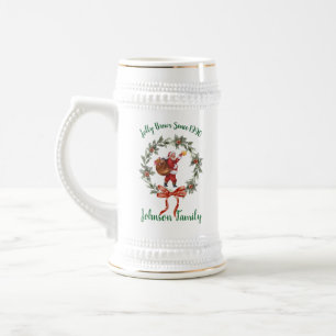 Chope À Bière Père Noël buvant de la bière vintage 