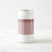 Chope À Bière Personalized Retro Hearts Pink Burgundy (Centre)
