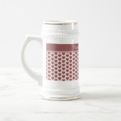 Chope À Bière Personalized Retro Hearts Pink Burgundy (Gauche)