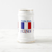 Chope À Bière Personnalisation de la France et du drapeau bleu (Centre)
