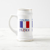 Chope À Bière Personnalisation de la France et du drapeau bleu (Gauche)
