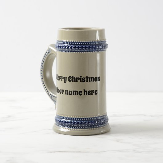 Chope À Bière Personnalisé Joyeux Noël Mr & Mrs Nutcracker (Devant gauche)