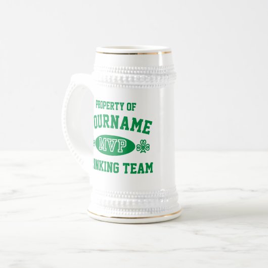 Chope À Bière Personnalisez l'équipe potable irlandaise MVP (Devant gauche)